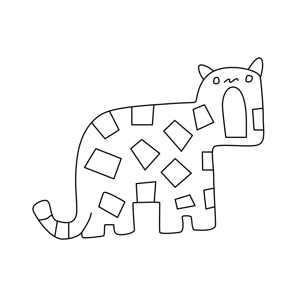 Cartoon Leopard with Open Mouth_outlined
